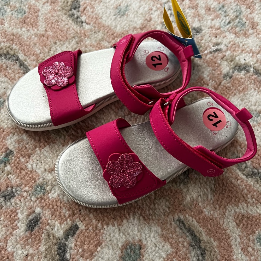 Stride Rite Pink Sandals with Flower Detail